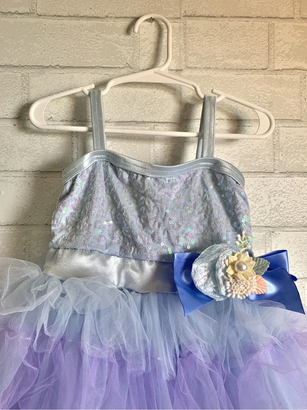 Weissman Girl Sequin Bodice Lavender and Light Blue Tulle Dance Costume XSC /4T